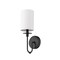 Z-Lite Ella 1 Light Wall Sconce, Matte Black & White 809-1S-MB - alternate 3